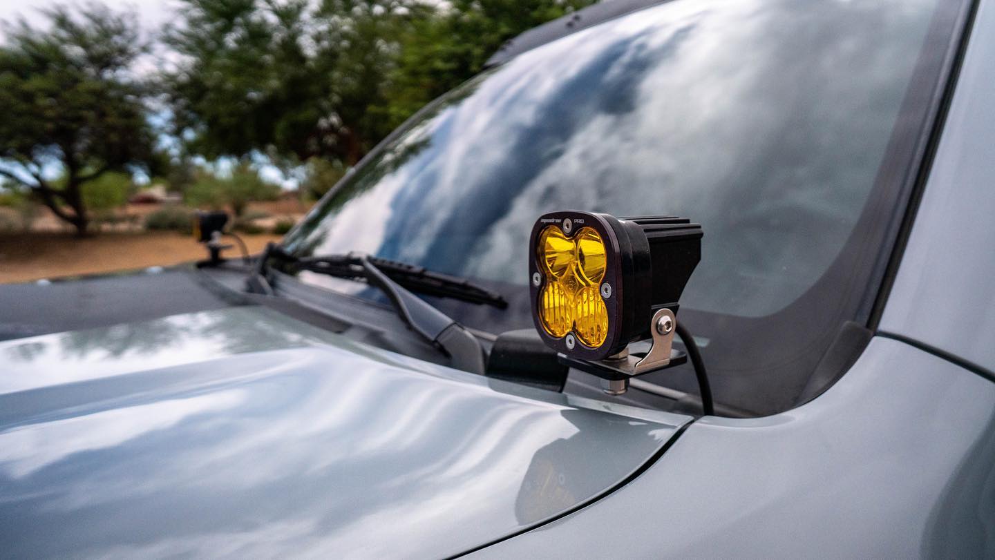 03-23 Toyota 4Runner SDHQ Built A-Pillar Light Mounts close-up