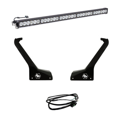 '18-23 Jeep JL 50" OnX6+ Roof Bar Kit Lighting Baja Designs Display of Included Parts 