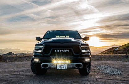 '19-22 Ram 1500 Rebel/TRX Dual S2 Fog Light Kit Lighting Baja Designs Display on Vehicle in use (front view)