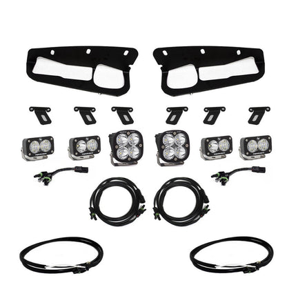 '21-23 Ford Bronco Squadron Sport Fog Light Pocket Kit Lighting Baja Designs Display of Included Parts 