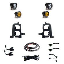 '20-22 Chevy/GMC 2500/3500 Baja Designs Dual S1 Fog Light Pocket Kit  Display of included Parts 