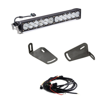 '21-22 Ram 1500 TRX Baja Designs OnX6+ 20" Light Bar Bumper Kit Display of included Parts 