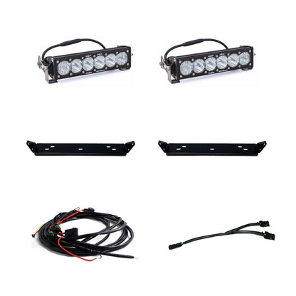 '21-22 Ford Raptor Baja Designs OnX6+ Light Bar Behind the Grille Kit Display of Included Parts 