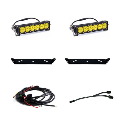 '21-22 Ford Raptor Baja Designs OnX6+ Light Bar Behind the Grille Kit  Display of Included Parts