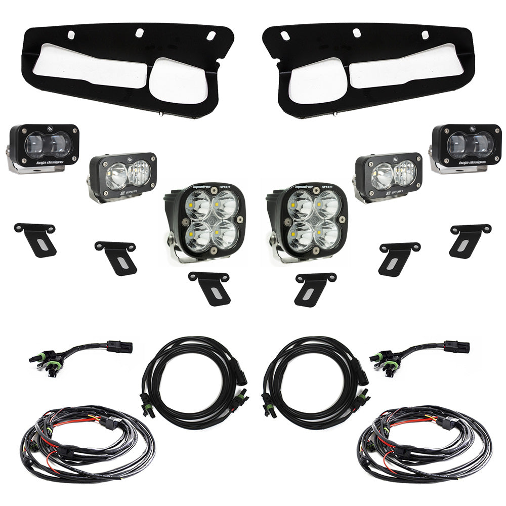 2021+ Ford Bronco S2 SAE “Sportsmen” Fog Pocket Light Kit Clear  Toggle Switch Display of Included Parts 