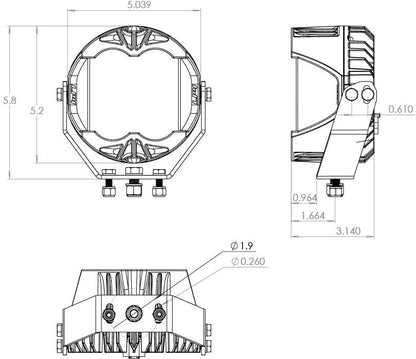 LP4 Pro, Pair Driving/Combo LED, Green Backlight Baja Designs Diagram of Design