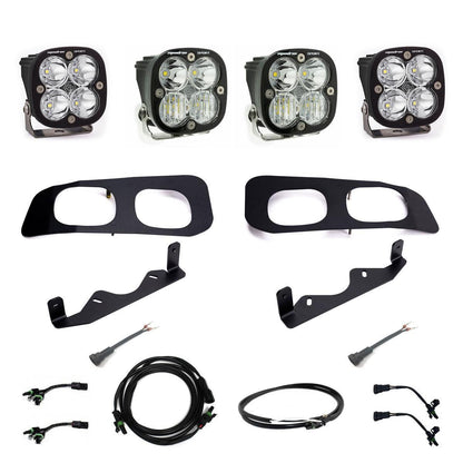 '23+ F250/F350 Squadron Sport "Sportsmen" Dual Fog Pocket Light Kit Display of Included Parts 