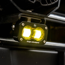 S2 SAE LED Auxiliary Light Pod Pair - Amber Close-up Display (In Use)