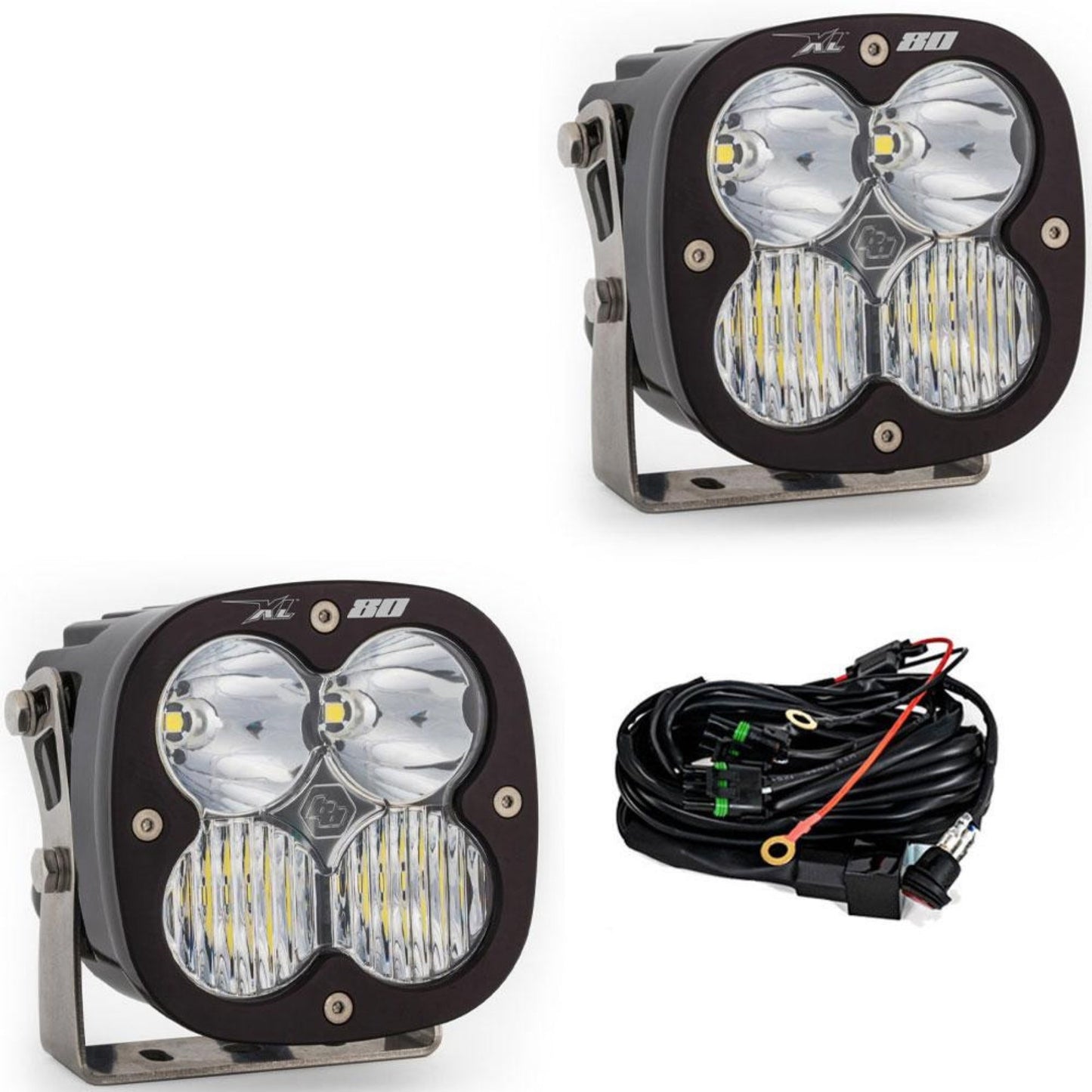 Baja Designs XL 80 LED Light Display of Included Parts 