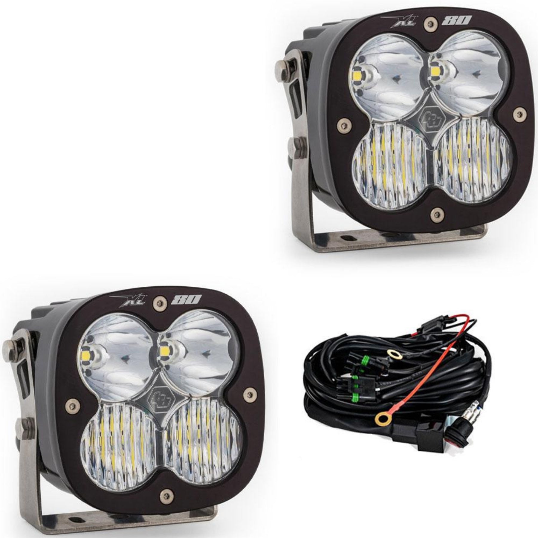 Baja Designs XL 80 LED Light Display of Included Parts 