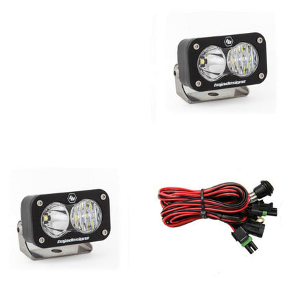 S2 Sport LED Light - Pair Lighting Baja Designs Display of Included Parts 